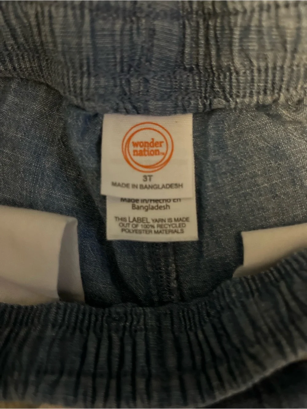 wonder nation Light Blue Elastic Waist Shorts with White Drawstring